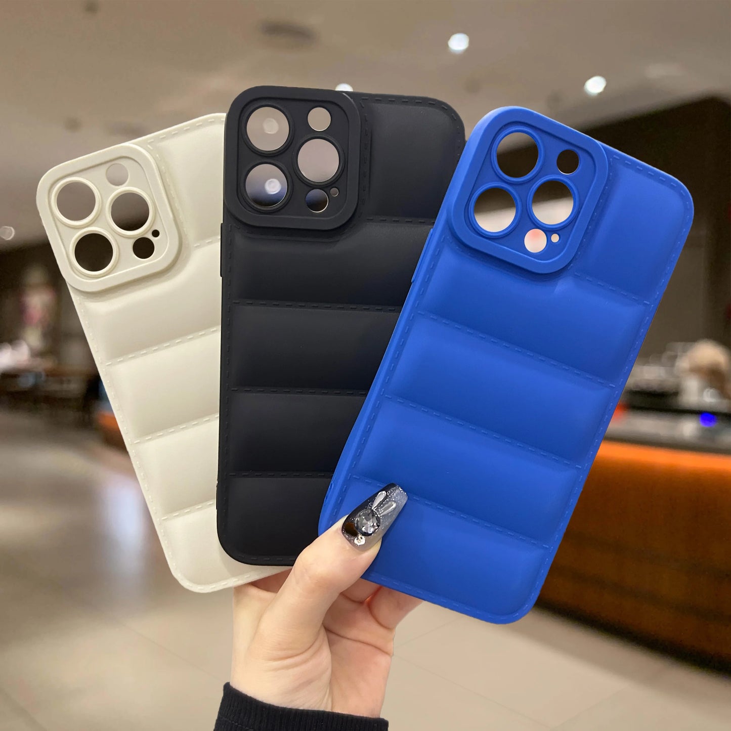 Puffer Phone Case for iPhone 11/12/13/14/15 – Stylish Down Jacket Design