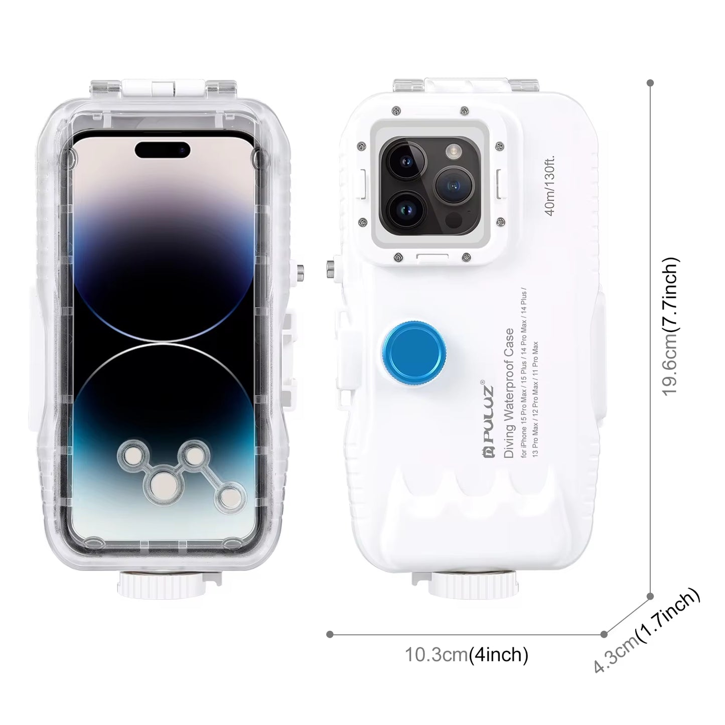 PULUZ 40M Waterproof Diving Case for iPhone 11/12/13/14/15 Pro Max