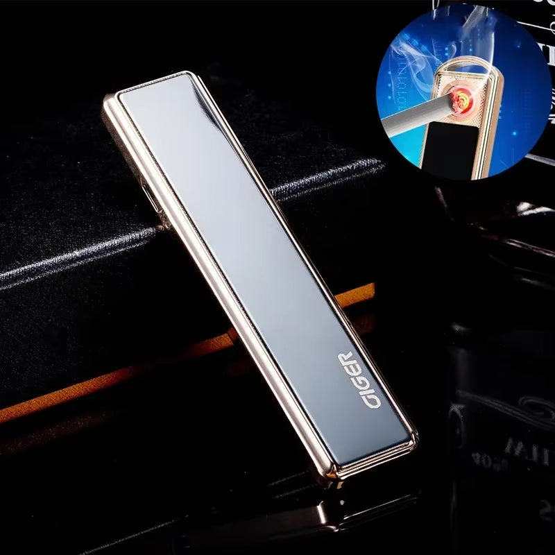 Stylish Keychain USB Lighter – Windproof Zinc Alloy, Rechargeable Gift