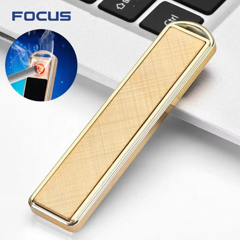 Stylish Keychain USB Lighter – Windproof Zinc Alloy, Rechargeable Gift