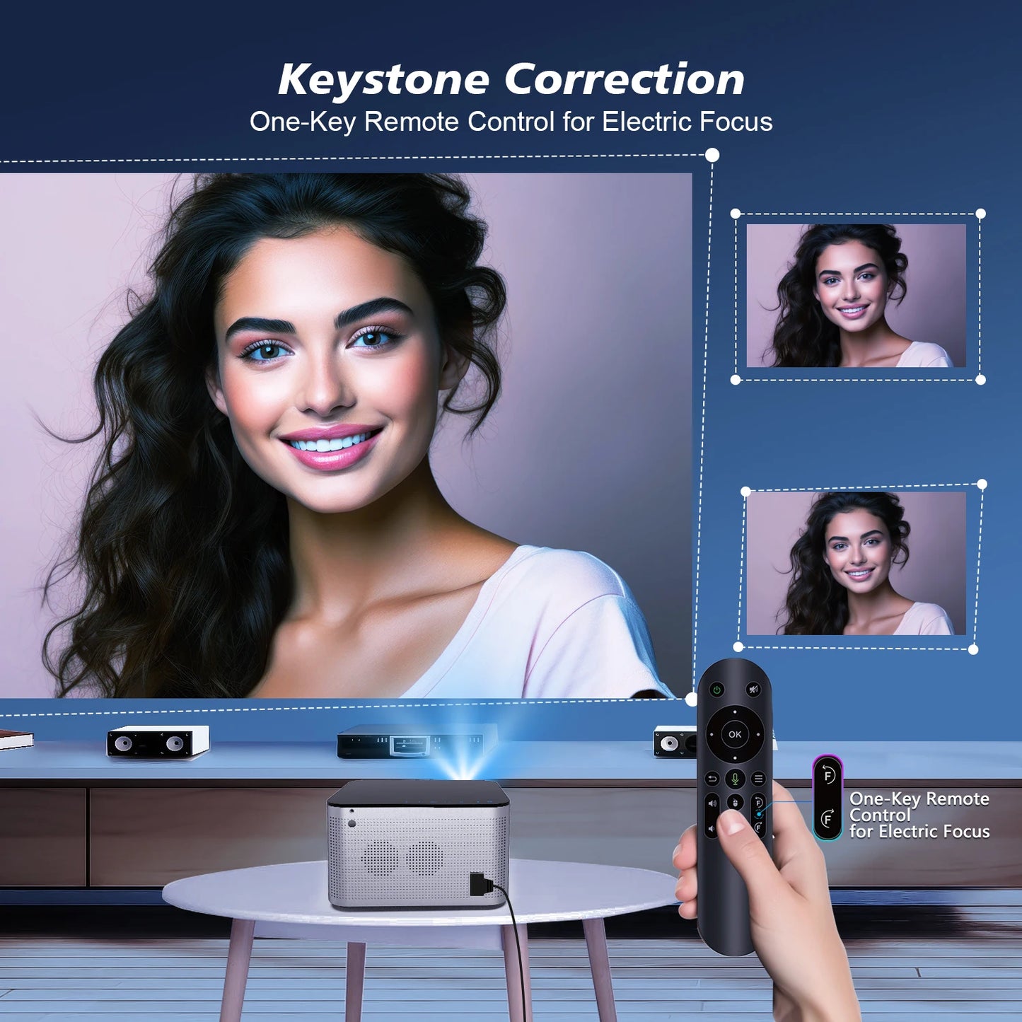 580 ANSI Projector – Android 11, 4K/1080P, WiFi 6, Voice Control, BT 5.0 Home Cinema
