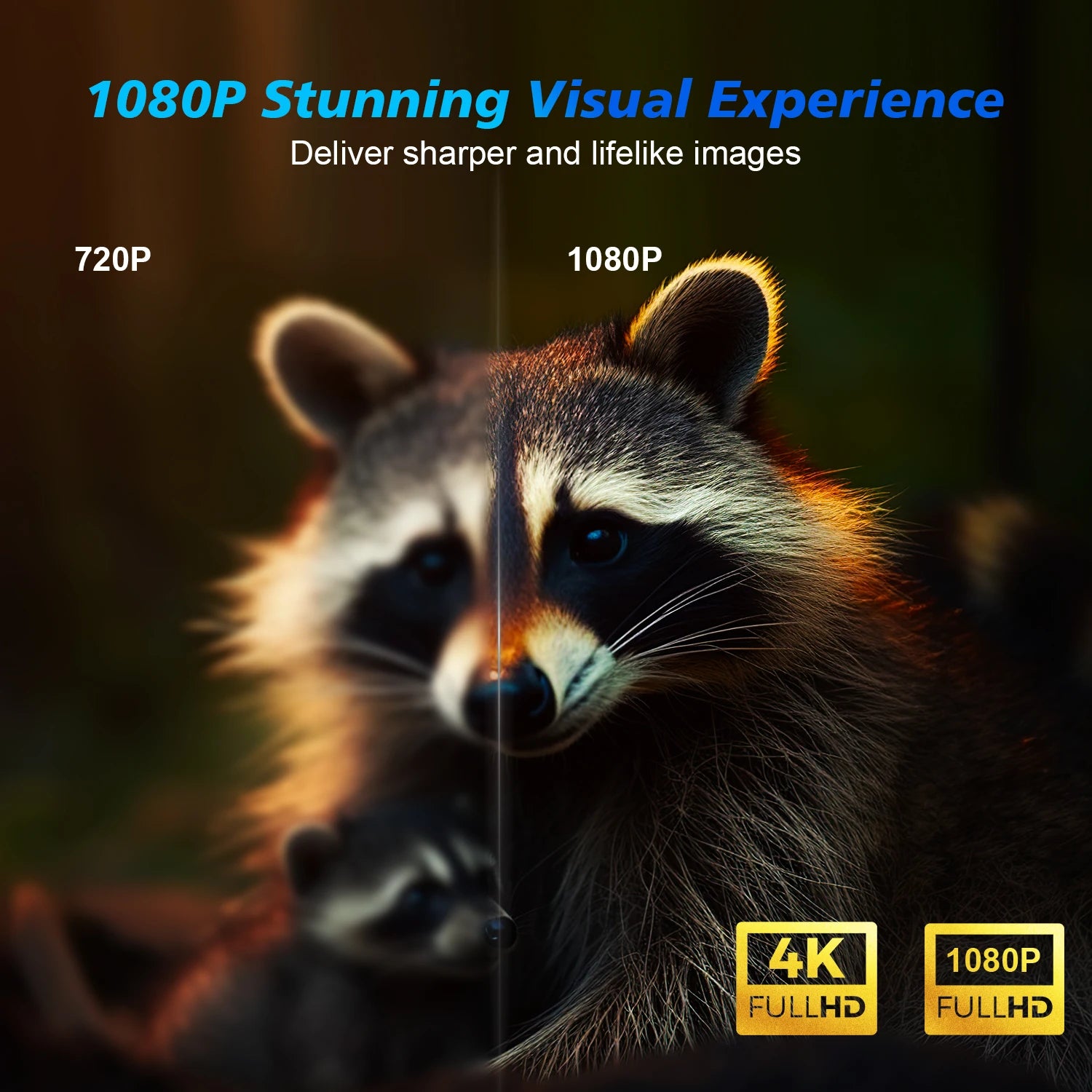 580 ANSI Projector – Android 11, 4K/1080P, WiFi 6, Voice Control, BT 5.0 Home Cinema