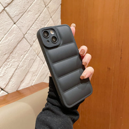 Puffer Phone Case for iPhone 11/12/13/14/15  – Stylish Down Jacket Design
